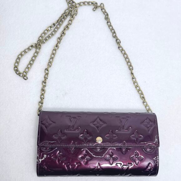 Louis Vuitton Vernis Portefeuille Sarah Wallet Amarante beautiful color - Picture 2 of 10